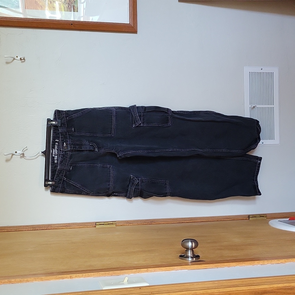 HT Denim Black Hi-Rise Carpenter Pants
